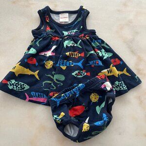 Hanna Andersson Baby Girl Dress with Matching Diaper Cover Size 0-3 Months
